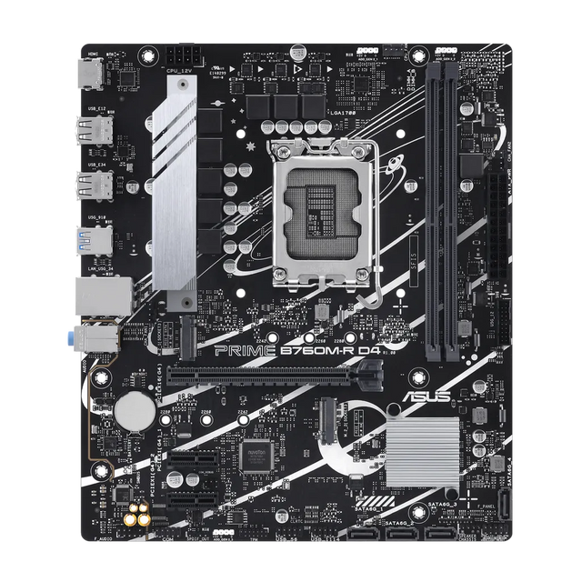 ASUS PRIME B760M-R D4 Micro-ATX Motherboard LGA1700 DDR4 2x M.2 2.5G LAN HDMI
