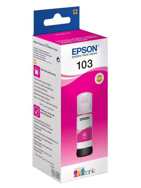 Epson 103 Ink Bottles Magenta 65ml EcoTank L1110 / L1250 / L3110 / L3150 / L3210 / L3211