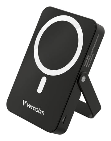 Verbatim Charge 'n' Go Power Bank with Stand Magnetic Wireless 10000mAh - Black