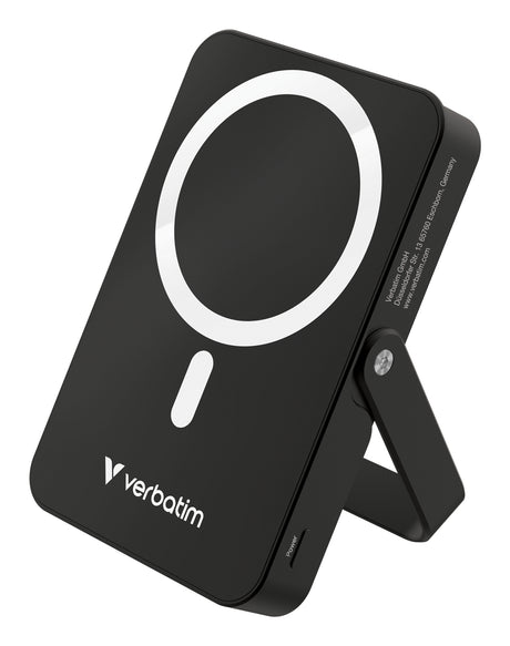 Verbatim Charge 'n' Go Power Bank with Stand Magnetic Wireless 10000mAh - Black