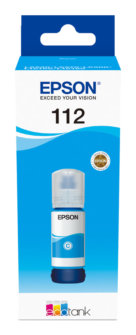 Epson 112 Ink Bottles Cyan 70ml L6580 / L15150 / L15160 6000 pages