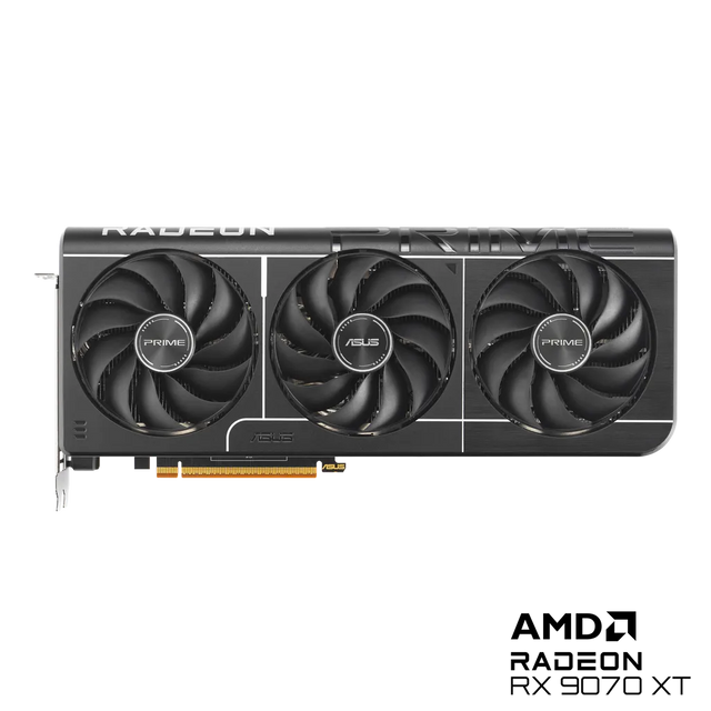 ASUS Prime Radeon RX 9070 XT OC Edition 16GB GDDR6 256-bit PCIe 5.0 Triple-Fan Graphics Card