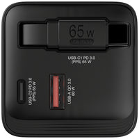 Verbatim GaN Charger 65W 2 Port retr cable US/EU/UK