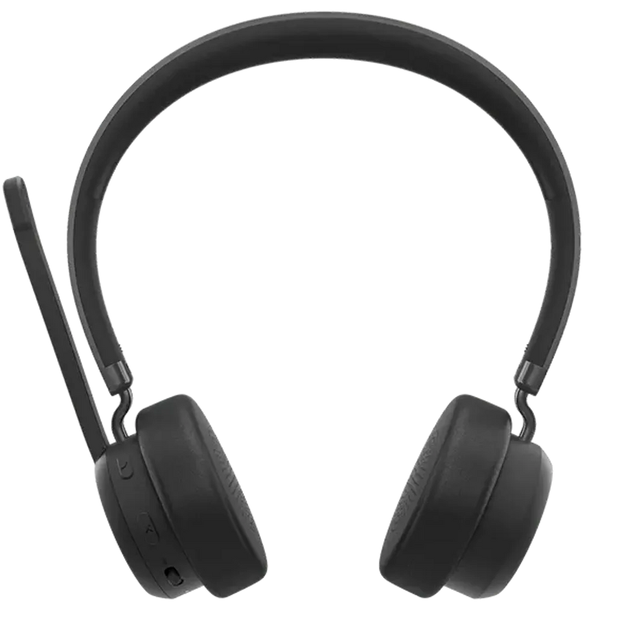 Lenovo Wireless Bluetooth On-Ear Headset 60H Battery Noise-Cancelling Microphone Black