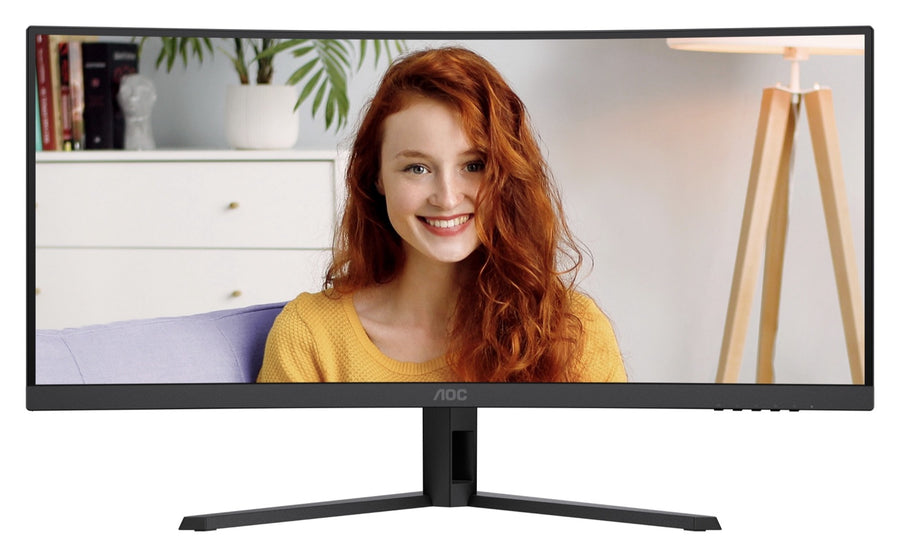 AOC-CU34B3E B3 Monitor|34 Inch Curved|4ms (GtG)|VA LCD|3440*1440 120Hz|300nits|HDR10|HDMI+DP|Internal PSU|3YR.