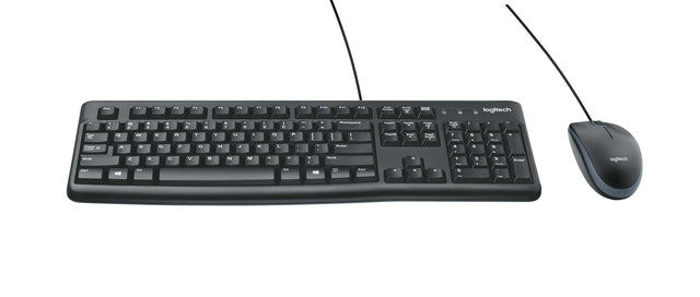 Logitech MK120 Corded Full-Size USB Keyboard and Mouse Combo Spill-Resistant