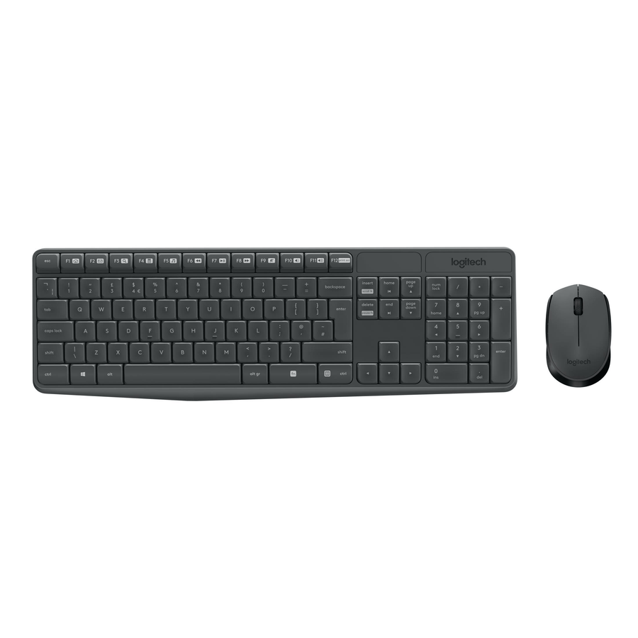 Logitech MK235 Wireless Full-Size Keyboard and Mouse Combo (Grey)