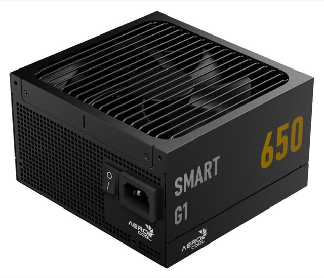 Aerocool SMART G1 Gold 650W PSU - ATX 3.1 PCIe5.1 - ATX 24 PIN; 1x 4+4PIN CPU/2x CPU 8PIN; 12x SATA; 2x PATA; 2x PCIe 6+2PIN