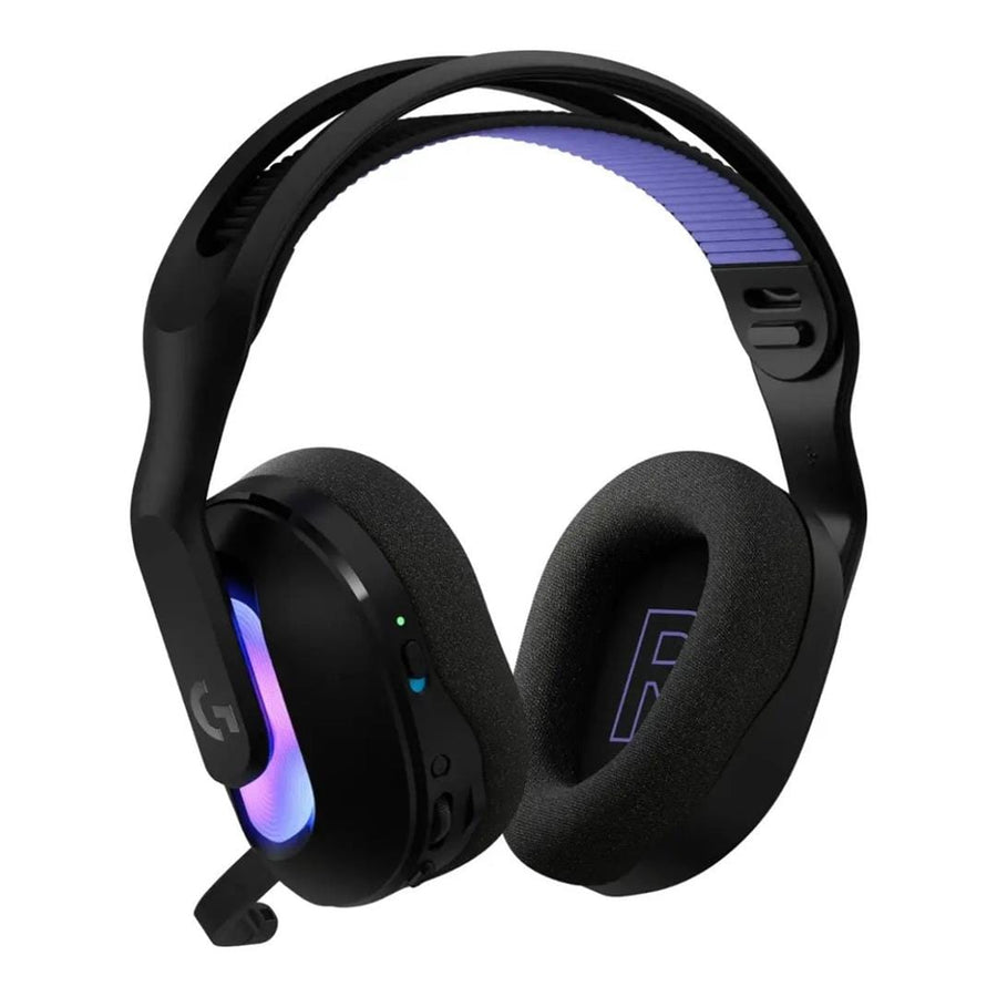 Wireless Gaming Headset with LIGHTSYNC RGB, 2.4GHZ Detachable Mic- Black