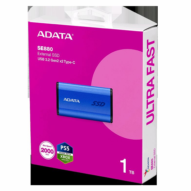 ADATA SE 880 PORTABLE  SSD 1TB BLUE
