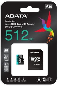ADATA MICRO SDXC 512GB UHS-I U3 V30 CL10