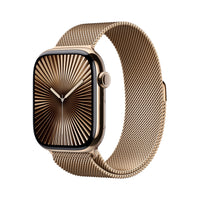 Apple Watch Series 10 | GPS + Cellular 42mm | Gold Titanium Case With Gold Milanese Loop