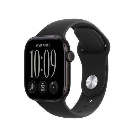 Apple Watch Series 12 GPS + Cellular 42mm Black Aluminium Case with Black Sport Band - S/M, Model A3582