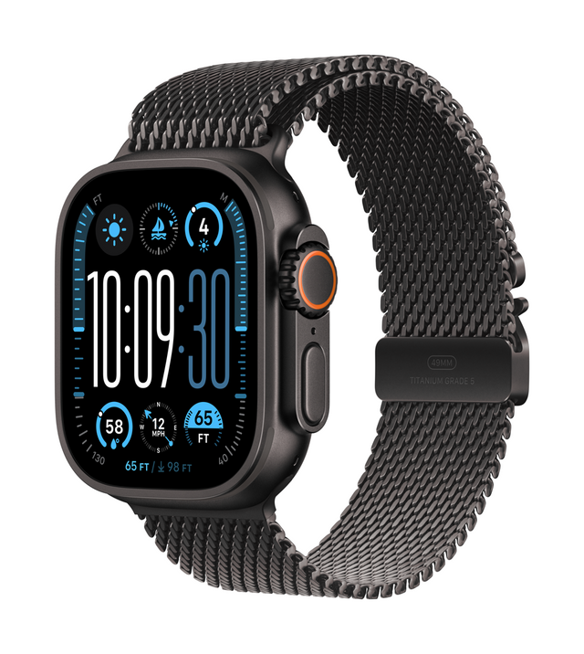 Apple Watch Ultra 2 | GPS +Cellular 49mm | Natural Titanium Case With Black Titanium Milanese Loop | L
