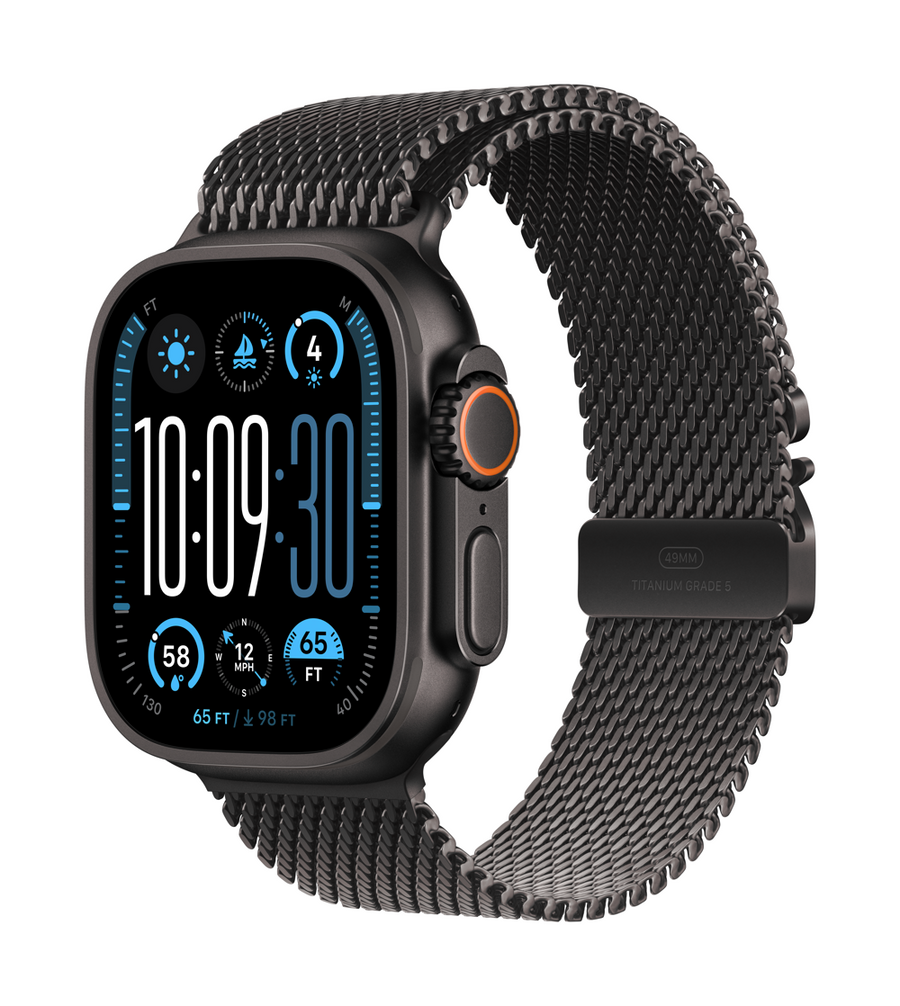 Apple Watch Ultra 2 | GPS +Cellular 49mm | Natural Titanium Case With Black Titanium Milanese Loop | L