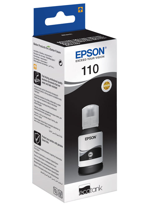 Epson 110 Ecotank Pigment Black Ink Bottle 40ml, 2000 Pages