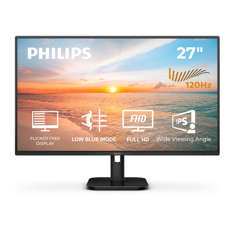 Philips Monitor 27", 1920 x 1080, Full HD, IPS LED Panel, 120Hz, 300nits, VGA, HDMI, DVI, V