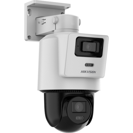 Hikvision TandemVu 4MP+4MP Fixed Lens PoE PT Network Camera, Built-in Mic & Speaker