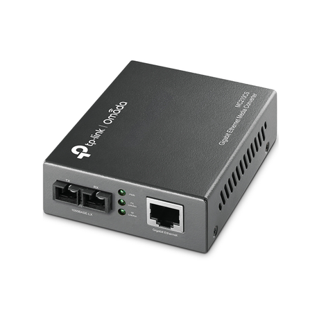TP-Link Omada Gigabit Fiber Media Converter 1×1G SC 1×1G RJ45 Single-Mode 15km Rackmount