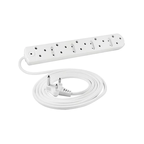 Zone 5 Way Low Cost Power Duct 16A + 3M PVC White Crabtree M/PLUG U/SW + O/L C2035/3P