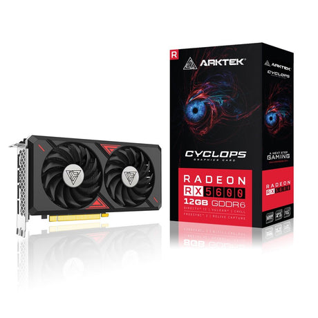 Arktek AMD Radeon RX5600, 2048 Stream Processors, 12GB GDDR6 Memory, DP x 3, HDMI x 1, 192-bit