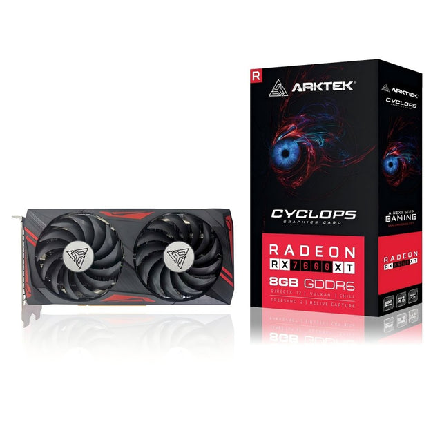 Arktek AMD Radeon RX 7600XT, 2048 Stream Processors, 8GB GDDR6 Memory, DP x 3, HDMI x 1, 128-bit