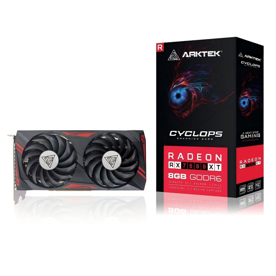 Arktek AMD Radeon RX 7600XT, 2048 Stream Processors, 8GB GDDR6 Memory, DP x 3, HDMI x 1, 128-bit