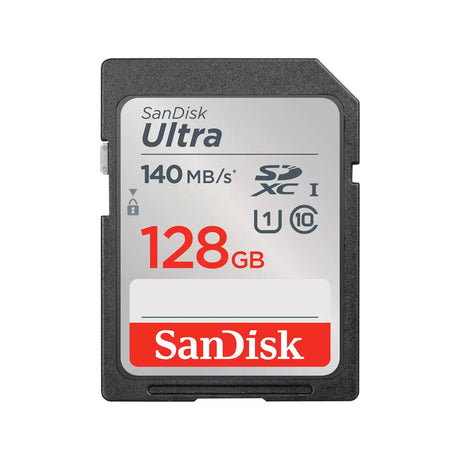 SanDisk Ultra UHS I 128GB SD Card 140MB/s for DSLR and Mirrorless Cameras, 10Y