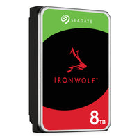 Seagate Ironwolf ST8000VN002 8TB 3.5'' HDD NAS Drives; SATA 6GB/s Interface; 1-8 Bays Supported; MUT: 180TB/Year; RV: Yes; Dual