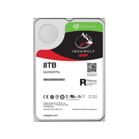 Seagate Ironwolf 8TB 3.5'' HDD NAS Drives, SATA 6GB/s Interface, 1-8 Bays Supported