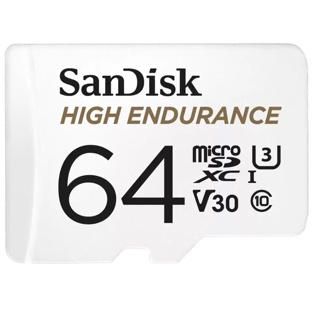 Sandisk High Endurance 64GB Class 3 MicroSDXC Card with Adapter