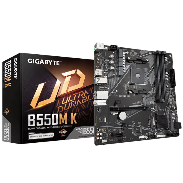 Gigabyte B550M K Micro-ATX Motherboard AMD AM4 B550 DDR4 128GB 2x M.2 HDMI DP 1GbE