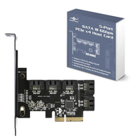 Vantec 5-Port SATA 6Gbps PCIe x4 Internal Expansion Card Plug and Play Windows Linux