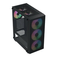 Aerocool B509A Flow ATX Mid Tower Gaming PC Case Black Full Mesh Front 360mm Radiator Tempered Glass - Image 3