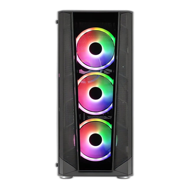 Aerocool Prism ARGB ATX Mid-Tower PC Case Black 4x ARGB Fans Tempered Glass Front and Side Panel