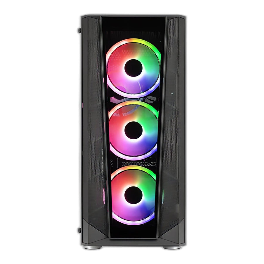 Aerocool Prism ARGB ATX Mid-Tower PC Case Black 4x ARGB Fans Tempered Glass Front and Side Panel