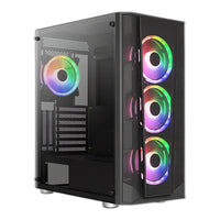 Aerocool Prism ARGB ATX Mid-Tower PC Case Black 4x ARGB Fans Tempered Glass Front and Side Panel - Image 5