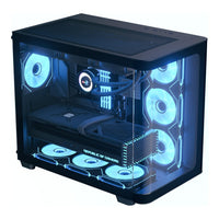 Aerocool P500C ATX Mid-Tower PC Case Black 4x ARGB Infinity Mirror Fans Tempered Glass - Image 2