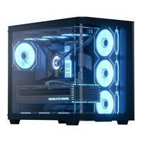 Aerocool P500C ATX Mid-Tower PC Case Black 4x ARGB Infinity Mirror Fans Tempered Glass - Image 5