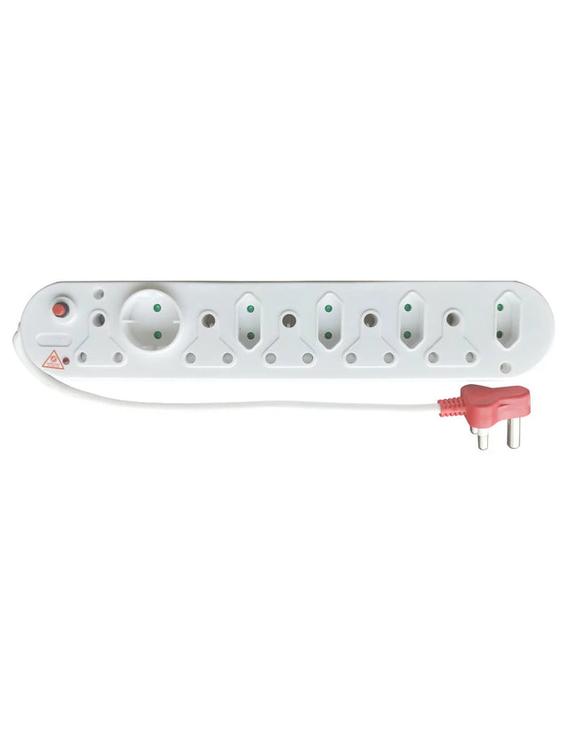 Acconet 10-Way Multiplug with 5x 16A SA and 4x 5A 2 Pin + 1 Round Socket | AC-MPLUG-SURGE-10