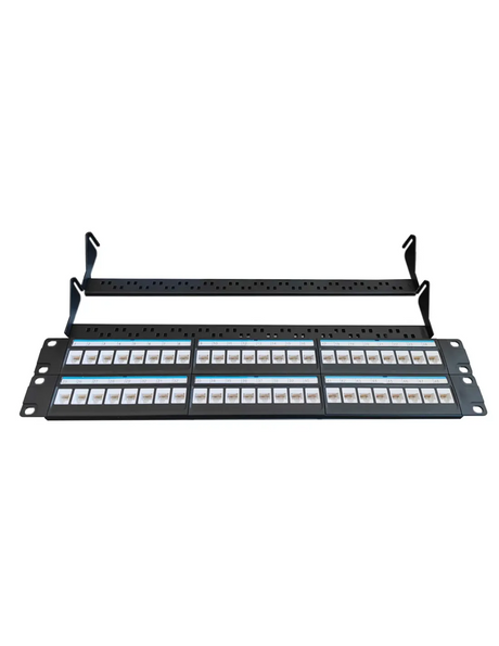 Acconet 48 Port RJ45 Patch Panel, 2U, Black