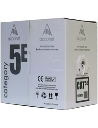 Acconet CAT5e Indoor Ethernet Cable 100m White Solid Copper STP Pull Box | CAT5-100-SC-STP