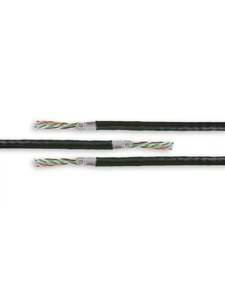Acconet CAT6 UV Outdoor Ethernet Cable 100m Black CCA SF/TP Pull Box| CAT6-100-U
