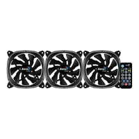 Aerocool Astro 12 Pro 120mm ARGB Fan 3-Pack with H66F RGB Control Hub and Remote - Image 3