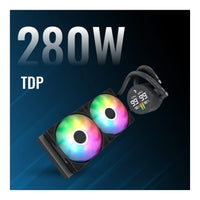 AeroCool Abyss L240R Digi 240mm ARGB AIO CPU Liquid Cooler Black LCD Display LGA1851 AM5 AM4 - Image 2
