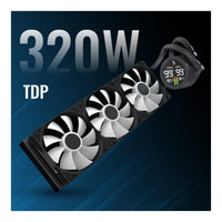 AeroCool Abyss L360R Digi 360mm ARGB AIO CPU Liquid Cooler White LCD Display LGA1851 AM5