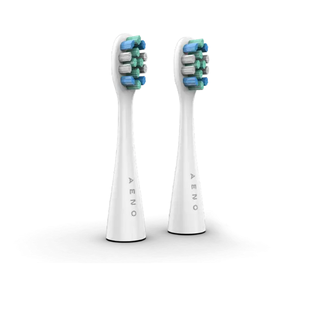 AENO Replacement toothbrush heads, White, Dupont bristles, 2pcs in set (for ADB0001S/ADB0002S)
