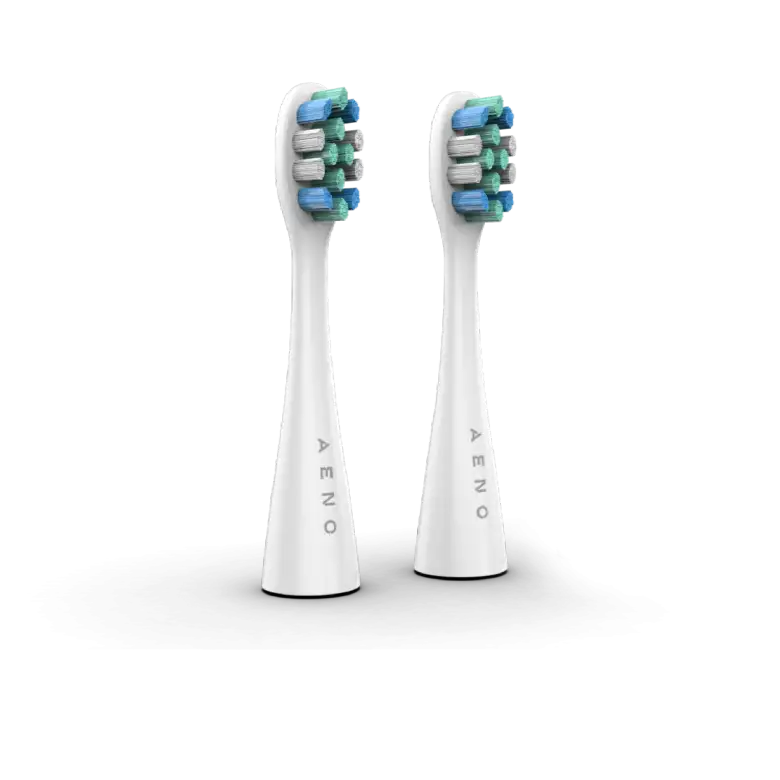 AENO Replacement toothbrush heads, White, Dupont bristles, 2pcs in set (for ADB0001S/ADB0002S)