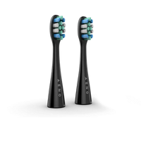 AENO Replacement toothbrush heads, Black, Dupont bristles, 2pcs in set (for ADB0002S/ADB0001S)