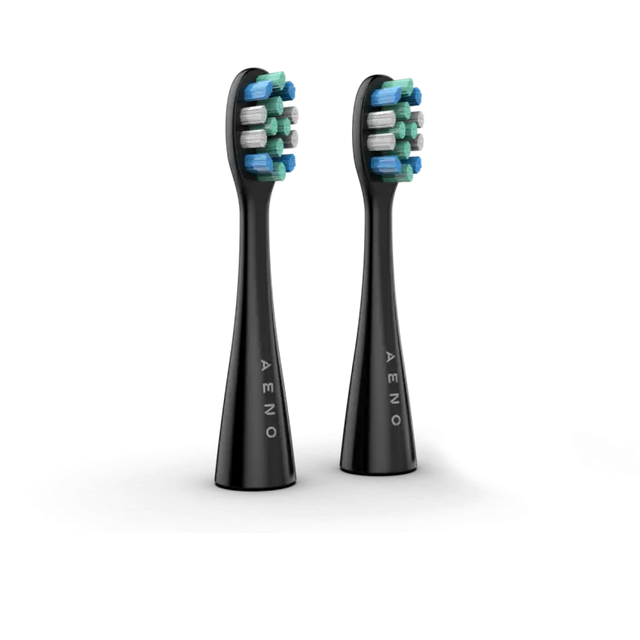 AENO Replacement toothbrush heads, Black, Dupont bristles, 2pcs in set (for ADB0002S/ADB0001S)